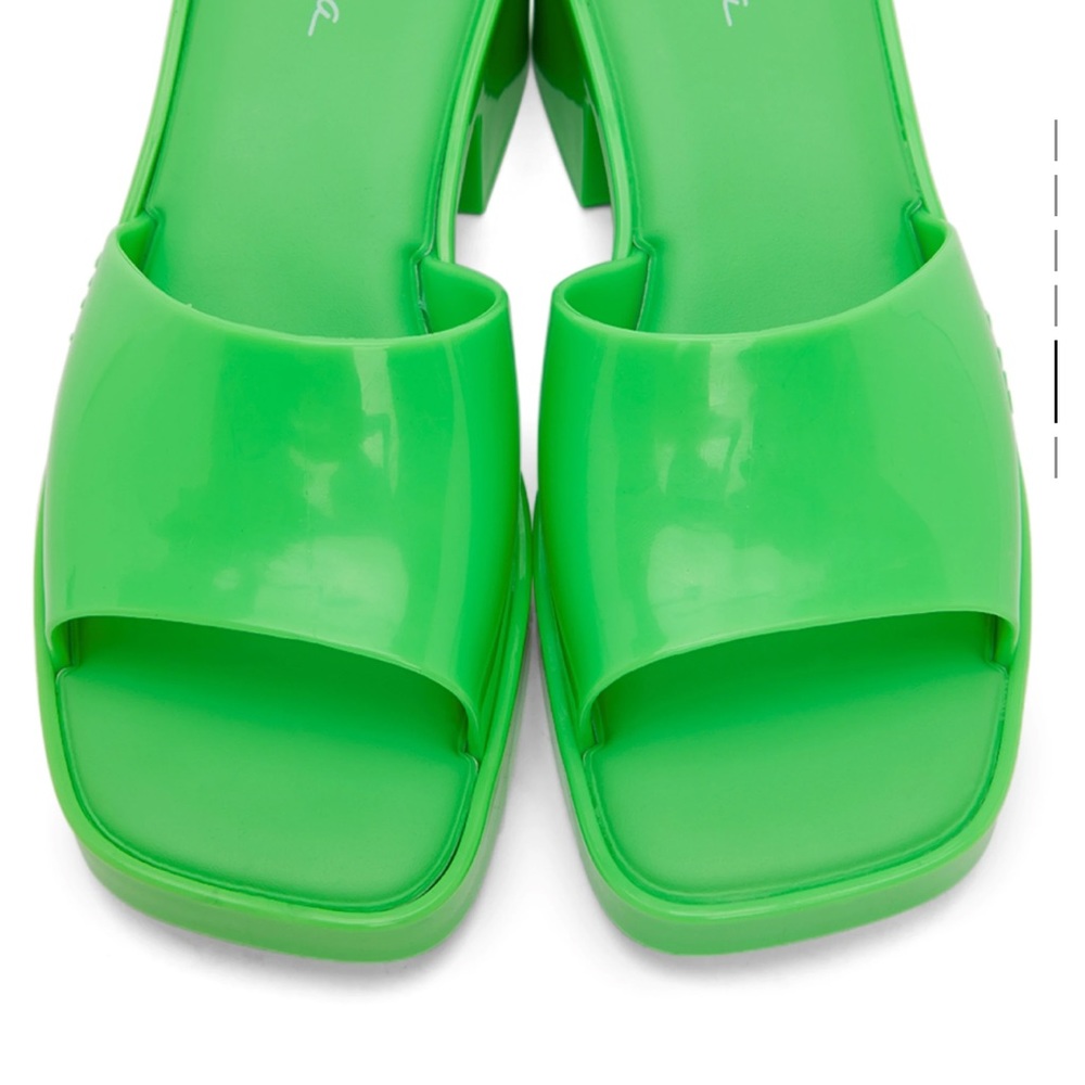 New Bright Green Melissa Slides Sandals size 9